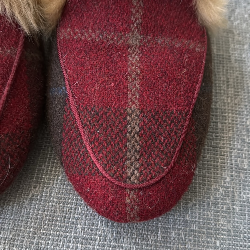 Plaid Wool Slippers - Picture 2 of 7